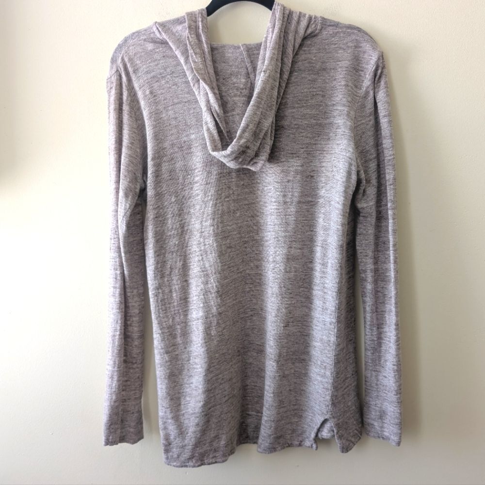 Cynthia Rowley Hooded Linen Open Cardigan Oatmeal Size Small - Picture 4 of 6